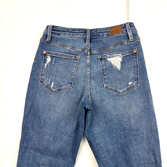 Judy Blue Boyfriend Fit Distressed Women's size 5 Medium Blue Denim Jeans - Picture 4 of 4